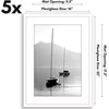 image:imageAmericanflat 11x14 Picture Frame 5Pack  Matted to 8x11  Black  Slim Molding construction Polished plexiglass front hangs vertical or horizontal sawtooth hangers includedWhite