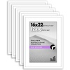 image:imageAmericanflat 11x14 Picture Frame 5Pack  Matted to 8x11  Black  Slim Molding construction Polished plexiglass front hangs vertical or horizontal sawtooth hangers includedWhite
