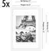 image:imageAmericanflat 11x14 Picture Frame 5Pack  Matted to 8x11  Black  Slim Molding construction Polished plexiglass front hangs vertical or horizontal sawtooth hangers includedWhite