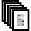 image:imageAmericanflat 11x14 Picture Frame 5Pack  Matted to 8x11  Black  Slim Molding construction Polished plexiglass front hangs vertical or horizontal sawtooth hangers includedBlack