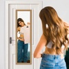 image:imageAmericanflat 15x51 Over The Door Mirror  Hanging Full Length Mirrors with Engineered Wood  Modern Mirror for Bathroom Bedroom Living Room  Mirrors for Wall Display and Home Decor  BlackDark Oak
