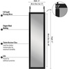 image:imageAmericanflat 15x51 Over The Door Mirror  Hanging Full Length Mirrors with Engineered Wood  Modern Mirror for Bathroom Bedroom Living Room  Mirrors for Wall Display and Home Decor  BlackBlack