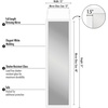 image:imageAmericanflat 15x51 Over The Door Mirror  Hanging Full Length Mirrors with Engineered Wood  Modern Mirror for Bathroom Bedroom Living Room  Mirrors for Wall Display and Home Decor  BlackWhite