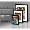 image:imageAmericanflat 7 Piece Black Gallery Wall Picture Frame Set with Mats in 12x16 9x12 and 6x8  Composite Wood with Shatter Resistant Glass  Horizontal and Vertical Formats for Wall and Tabletop  Shatterresistant glass hanging hardware included mixedsize wall gallery set