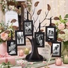 image:imageAmericanflat Family Tree Picture Frame  Includes 12 Hanging 2x3 Picture Frames  Adjustable Ribbon Tassels  Ideal as Mothers Day Gifts or Christmas Decor  Black and Bronze  Gifts for MomBlack
