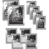 image:imageAmericanflat Set of 10 Picture Frames with ShatterResistant Glass  Gallery Wall Frame Set with Two 8x10 Four 5x7 and Four 4x6 Frames  Signature Collection  Driftwood  Includes two 8x10 four 5x7 and four 4x6 shatterresistant glass hanging hardware includedSilver