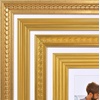image:imageAmericanflat Set of 10 Picture Frames with ShatterResistant Glass  Gallery Wall Frame Set with Two 8x10 Four 5x7 and Four 4x6 Frames  Signature Collection  Driftwood  Includes two 8x10 four 5x7 and four 4x6 shatterresistant glass hanging hardware includedOrnate Gold