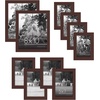 image:imageAmericanflat Set of 10 Picture Frames with ShatterResistant Glass  Gallery Wall Frame Set with Two 8x10 Four 5x7 and Four 4x6 Frames  Signature Collection  Driftwood  Includes two 8x10 four 5x7 and four 4x6 shatterresistant glass hanging hardware includedMahogany