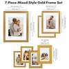 image:imageAmericanflat Set of 10 Picture Frames with ShatterResistant Glass  Gallery Wall Frame Set with Two 8x10 Four 5x7 and Four 4x6 Frames  Signature Collection  Driftwood  Includes two 8x10 four 5x7 and four 4x6 shatterresistant glass hanging hardware includedOrnate Gold
