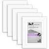 image:imageAmericanflat 11x14 Picture Frame 5Pack  Matted to 8x11  Black  Slim Molding construction Polished plexiglass front hangs vertical or horizontal sawtooth hangers includedWhite