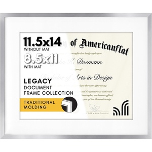 image:imageAmericanflat 11x14 Picture Frame 2Pack  Matted to 85x11  Black  Slim Molding construction Shatterresistant glass hangs vertical or horizontal sawtooth hangers includedSilver