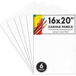 image:imageAmericanflat 12 Pack 9x12 Inch Artist Painting Canvas Panels  100 Cotton Blank Canvas Boards for Acrylic Oil Painting and More6 Pack  16x20
