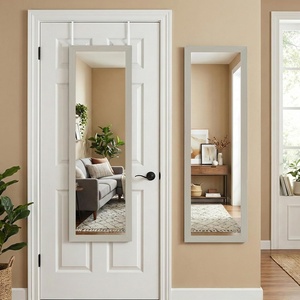 image:imageAmericanflat 15x51 Over The Door Mirror  Hanging Full Length Mirrors with Engineered Wood  Modern Mirror for Bathroom Bedroom Living Room  Mirrors for Wall Display and Home Decor  BlackLight Wood