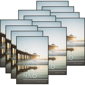 image:imageAmericanflat 5x7 Picture Frame 12Pack  Matted to 4x6  Black  Frontloading design Shatterresistant glass fits photos posters and art12 Pack  Without Mat