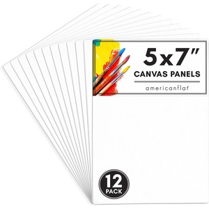 image:imageAmericanflat 6 Pack 16x20 Inch Artist Painting Canvas Panels  100 Cotton Blank Canvas Boards for Acrylic Oil Painting and More12 Pack  5x7