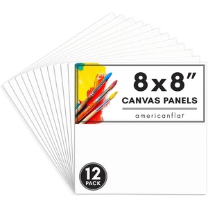 image:imageAmericanflat 6 Pack 16x20 Inch Artist Painting Canvas Panels  100 Cotton Blank Canvas Boards for Acrylic Oil Painting and More12 Pack  8x8