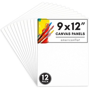 image:imageAmericanflat 6 Pack 16x20 Inch Artist Painting Canvas Panels  100 Cotton Blank Canvas Boards for Acrylic Oil Painting and More12 Pack  9x12