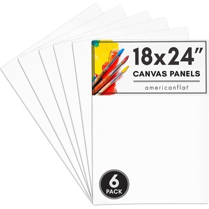 image:imageAmericanflat 6 Pack 16x20 Inch Artist Painting Canvas Panels  100 Cotton Blank Canvas Boards for Acrylic Oil Painting and More6 Pack  18x24