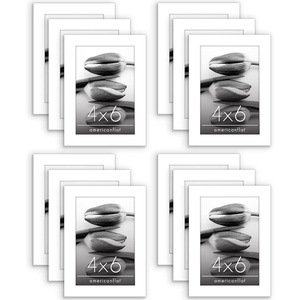 image:imageAmericanflat 8x10 Picture Frame with Polished Plexiglass  Set of 12  Signature Collection  Picture Frames with Engineered Wood  Photo Frame for Tabletop and Wall Display  BlackWhite