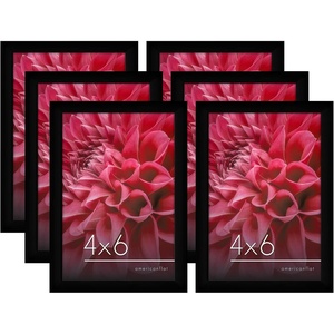 image:imageAmericanflat 8x10 Picture Frame with ShatterResistant Glass  Set of 12  Galleria Collection  Picture Frames for Tabletop and Wall Display  Black4x6