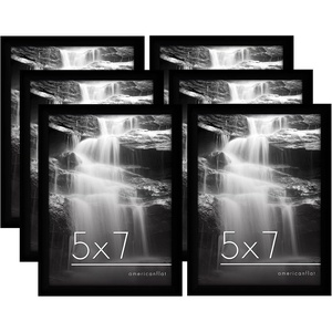 image:imageAmericanflat 8x10 Picture Frame with ShatterResistant Glass  Set of 12  Galleria Collection  Picture Frames for Tabletop and Wall Display  Black5x7
