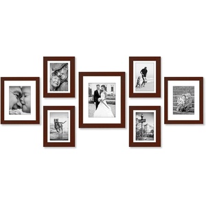 image:imageAmericanflat Set of 10 Picture Frames with ShatterResistant Glass  Gallery Wall Frame Set with Two 8x10 Four 5x7 and Four 4x6 Frames  Signature Collection  Driftwood  Includes two 8x10 four 5x7 and four 4x6 shatterresistant glass hanging hardware includedMahogany
