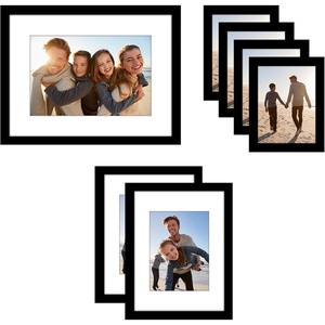 image:imageAmericanflat Set of 10 Picture Frames with ShatterResistant Glass  Gallery Wall Frame Set with Two 8x10 Four 5x7 and Four 4x6 Frames  Signature Collection  Driftwood  Includes two 8x10 four 5x7 and four 4x6 shatterresistant glass hanging hardware includedBlack