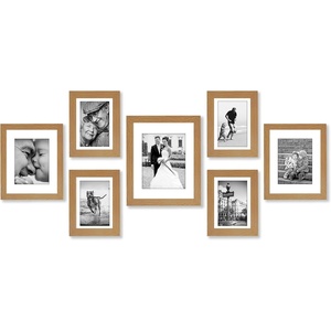 image:imageAmericanflat Set of 10 Picture Frames with ShatterResistant Glass  Gallery Wall Frame Set with Two 8x10 Four 5x7 and Four 4x6 Frames  Signature Collection  Driftwood  Includes two 8x10 four 5x7 and four 4x6 shatterresistant glass hanging hardware includedDark Oak