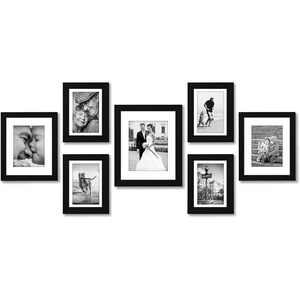 image:imageAmericanflat Set of 10 Picture Frames with ShatterResistant Glass  Gallery Wall Frame Set with Two 8x10 Four 5x7 and Four 4x6 Frames  Signature Collection  Driftwood  Includes two 8x10 four 5x7 and four 4x6 shatterresistant glass hanging hardware includedBlack with Mat