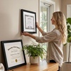 image:imageAmericanflat 11x14 Diploma Frame 4Pack  Matted to 85x11  Black  Engineered Wood construction Shatterresistant glass displays diplomas certificates and documents use with or without matBlack