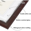 image:imageAmericanflat 11x14 Diploma Frame with ShatterResistant Glass  Use as 85x11 Frame with Mat or Display 11x14 Documents Without Mat  Certificate Frames with Engineered Wood for Wall Display  White  Engineered Wood construction Shatterresistant glass displays diplomas certificates and documents use with or without matMahogany  Silver
