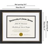 image:imageAmericanflat 11x14 Diploma Frame with ShatterResistant Glass  Use as 85x11 Frame with Mat or Display 11x14 Documents Without Mat  Certificate Frames with Engineered Wood for Wall Display  White  Engineered Wood construction Shatterresistant glass displays diplomas certificates and documents use with or without matBlack  Gold