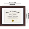 image:imageAmericanflat 11x14 Diploma Frame with ShatterResistant Glass  Use as 85x11 Frame with Mat or Display 11x14 Documents Without Mat  Certificate Frames with Engineered Wood for Wall Display  White  Engineered Wood construction Shatterresistant glass displays diplomas certificates and documents use with or without matMahogany Double white mat