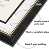 image:imageAmericanflat 11x14 Diploma Frame with ShatterResistant Glass  Use as 85x11 Frame with Mat or Display 11x14 Documents Without Mat  Certificate Frames with Engineered Wood for Wall Display  White  Engineered Wood construction Shatterresistant glass displays diplomas certificates and documents use with or without matBlack  Gold
