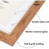 image:imageAmericanflat 11x14 Diploma Frame with ShatterResistant Glass  Use as 85x11 Frame with Mat or Display 11x14 Documents Without Mat  Certificate Frames with Engineered Wood for Wall Display  White  Engineered Wood construction Shatterresistant glass displays diplomas certificates and documents use with or without matOak  Gold