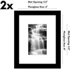 image:imageAmericanflat 11x14 Picture Frame 2Pack  Matted to 8x10  White  Slim Molding construction Polished plexiglass front hangs vertical or horizontal sawtooth hangers includedBlack