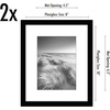 image:imageAmericanflat 11x14 Picture Frame 2Pack  Matted to 8x10  White  Slim Molding construction Polished plexiglass front hangs vertical or horizontal sawtooth hangers includedBlack