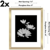image:imageAmericanflat 11x14 Picture Frame 2Pack  Matted to 8x10  White  Slim Molding construction Polished plexiglass front hangs vertical or horizontal sawtooth hangers includedGold