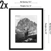 image:imageAmericanflat 11x14 Picture Frame 2Pack  Matted to 8x10  White  Slim Molding construction Polished plexiglass front hangs vertical or horizontal sawtooth hangers includedBlack