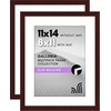 image:imageAmericanflat 11x14 Picture Frame 2Pack  Matted to 8x10  White  Slim Molding construction Polished plexiglass front hangs vertical or horizontal sawtooth hangers includedMahogany