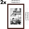image:imageAmericanflat 11x14 Picture Frame 2Pack  Matted to 8x10  White  Slim Molding construction Polished plexiglass front hangs vertical or horizontal sawtooth hangers includedMahogany