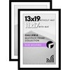 image:imageAmericanflat 11x14 Picture Frame 2Pack  Matted to 8x10  White  Slim Molding construction Polished plexiglass front hangs vertical or horizontal sawtooth hangers includedBlack