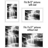 image:imageAmericanflat 11x14 Picture Frame 2Pack  Matted to 8x10  White  Slim Molding construction Polished plexiglass front hangs vertical or horizontal sawtooth hangers includedWhite
