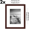 image:imageAmericanflat 11x14 Picture Frame 2Pack  Matted to 8x10  White  Slim Molding construction Polished plexiglass front hangs vertical or horizontal sawtooth hangers includedMahogany