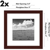 image:imageAmericanflat 11x14 Picture Frame 2Pack  Matted to 8x10  White  Slim Molding construction Polished plexiglass front hangs vertical or horizontal sawtooth hangers includedMahogany