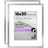 image:imageAmericanflat 11x14 Picture Frame 2Pack  Matted to 8x10  White  Slim Molding construction Polished plexiglass front hangs vertical or horizontal sawtooth hangers includedSilver