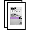 image:imageAmericanflat 11x14 Picture Frame 2Pack  Matted to 8x10  White  Slim Molding construction Polished plexiglass front hangs vertical or horizontal sawtooth hangers includedBlack
