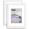 image:imageAmericanflat 11x14 Picture Frame 2Pack  Matted to 8x10  White  Slim Molding construction Polished plexiglass front hangs vertical or horizontal sawtooth hangers includedWhite