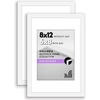 image:imageAmericanflat 11x14 Picture Frame 2Pack  Matted to 8x10  White  Slim Molding construction Polished plexiglass front hangs vertical or horizontal sawtooth hangers includedWhite