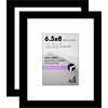 image:imageAmericanflat 11x14 Picture Frame 2Pack  Matted to 8x10  White  Slim Molding construction Polished plexiglass front hangs vertical or horizontal sawtooth hangers includedBlack